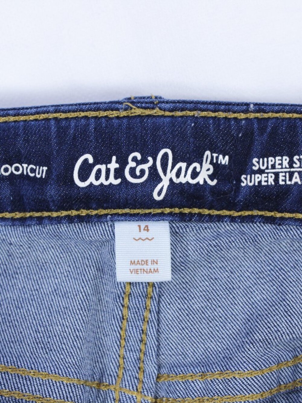 Cat & Jack Girls' Jeans - Bootcut Fit - Dark Wash - Size 14 - Picture 4 of 9